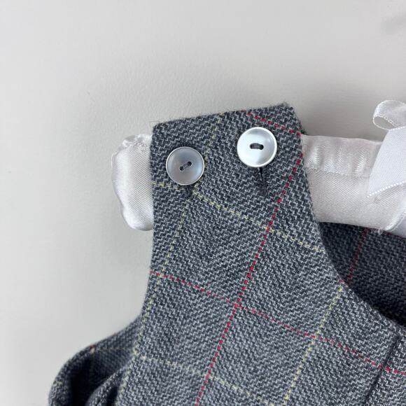 Vintage Gray Plaid Kids Romper - Picture 2 of 7